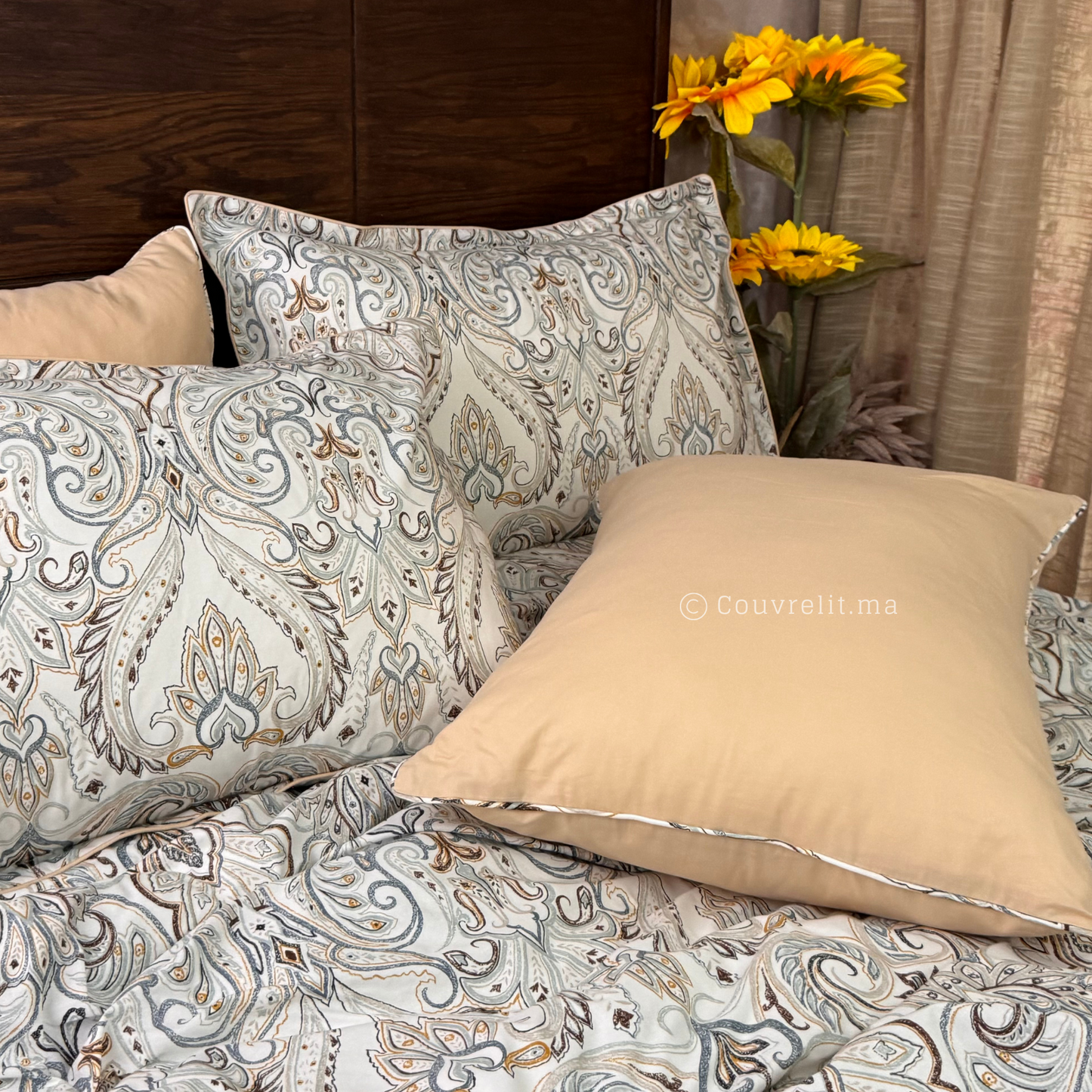 "Prestige Beige" – Ensemble Parure de Lit Complète, REF: CVM00306
