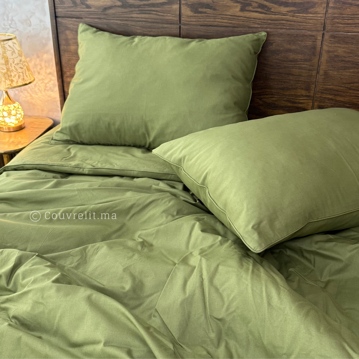 HOUSSE DE COUETTE Vert Harmonie 4 piéces en Cotton Ref: CVS00271