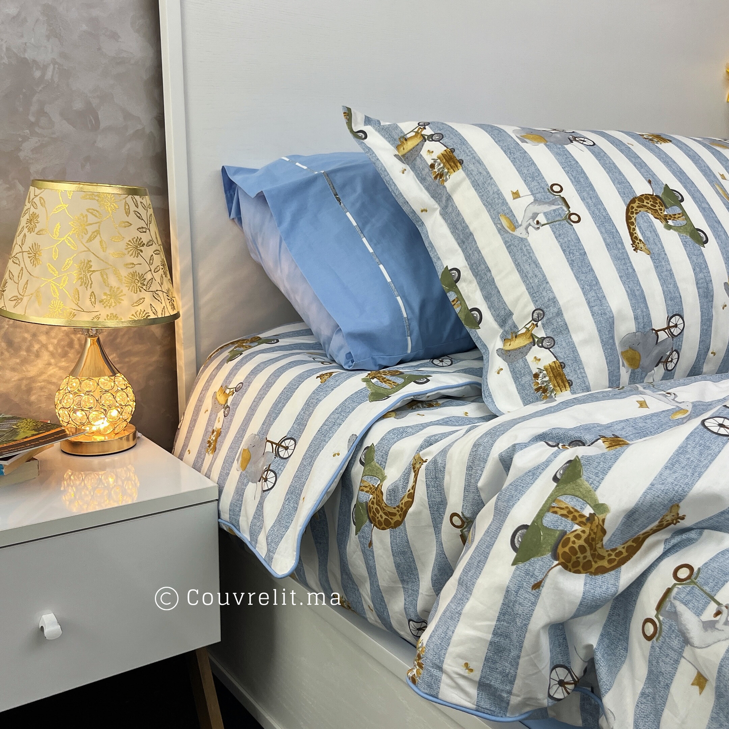 "Blue Elephant" Couverlit pour enfant pack complet REF: CVK00239