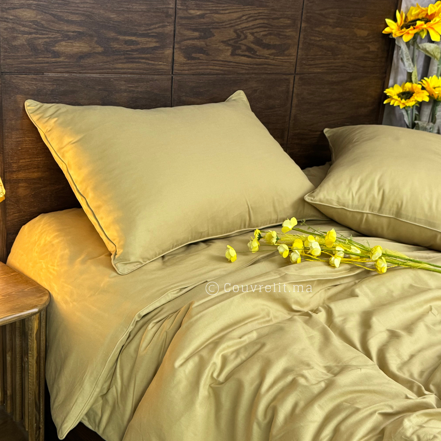 HOUSSE DE COUETTE Élégance Dorée 4 piéces en Cotton Ref: CVS00269
