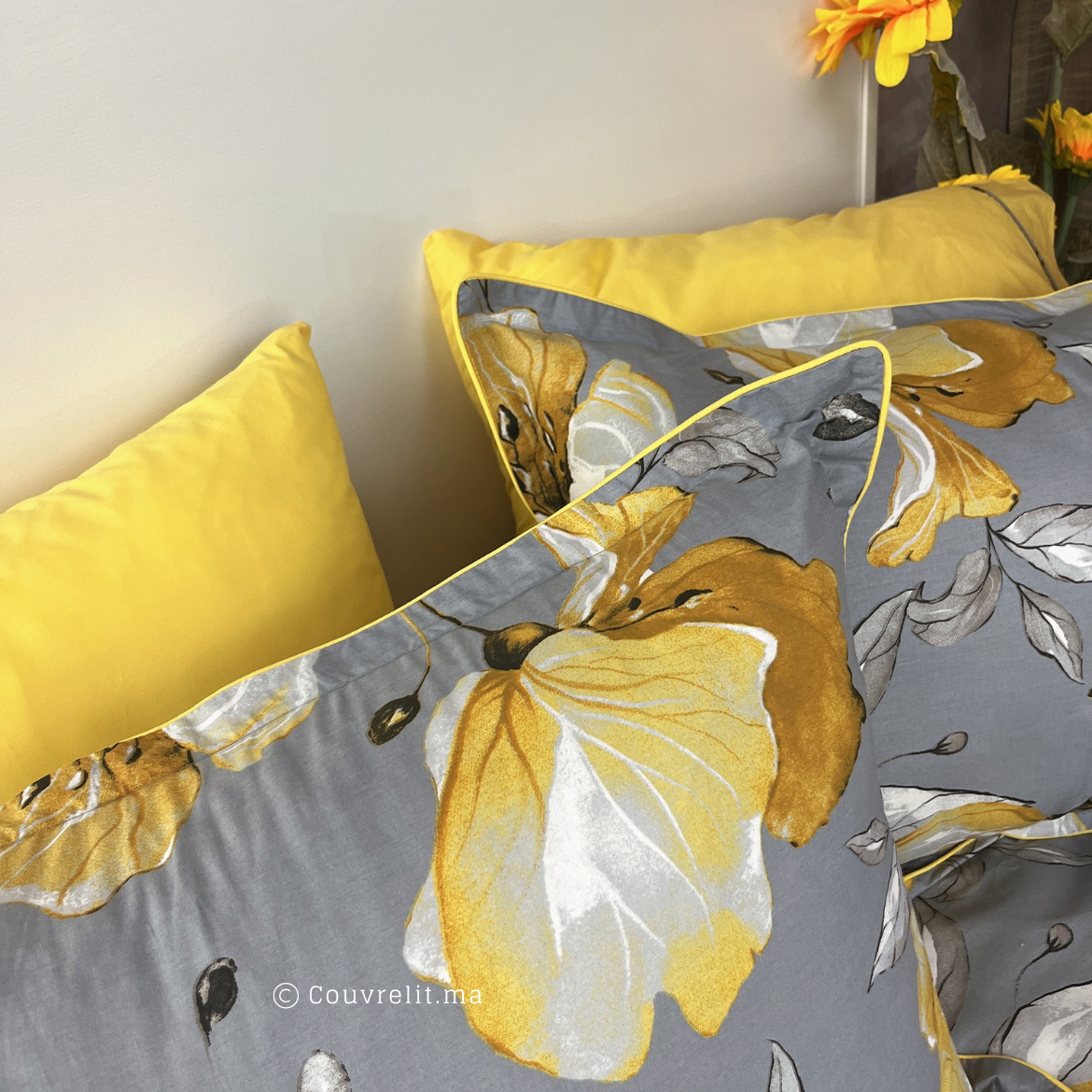 " JAUNE Fleury" ensemble complet en COTTON de haute qualité, REF: CVM0242