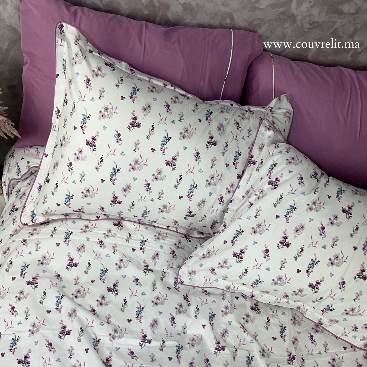 Ensemble Housse de Couette Double Face 6 pièces 100% COTTON Ref: CVM0176