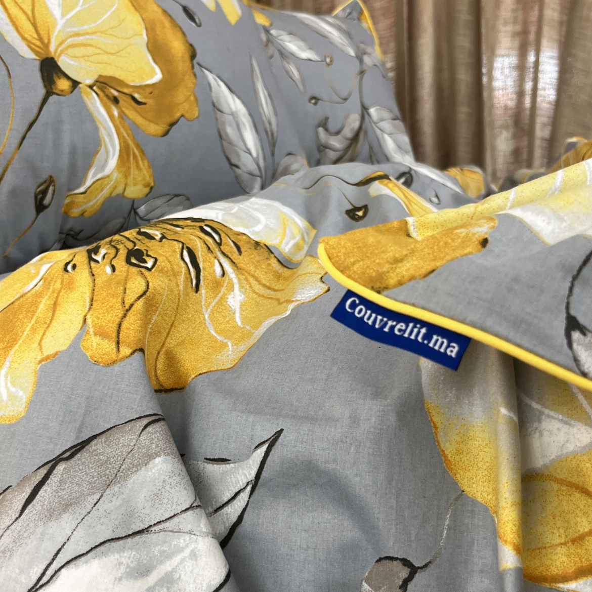 " JAUNE Fleury" ensemble complet en COTTON de haute qualité, REF: CVM0242