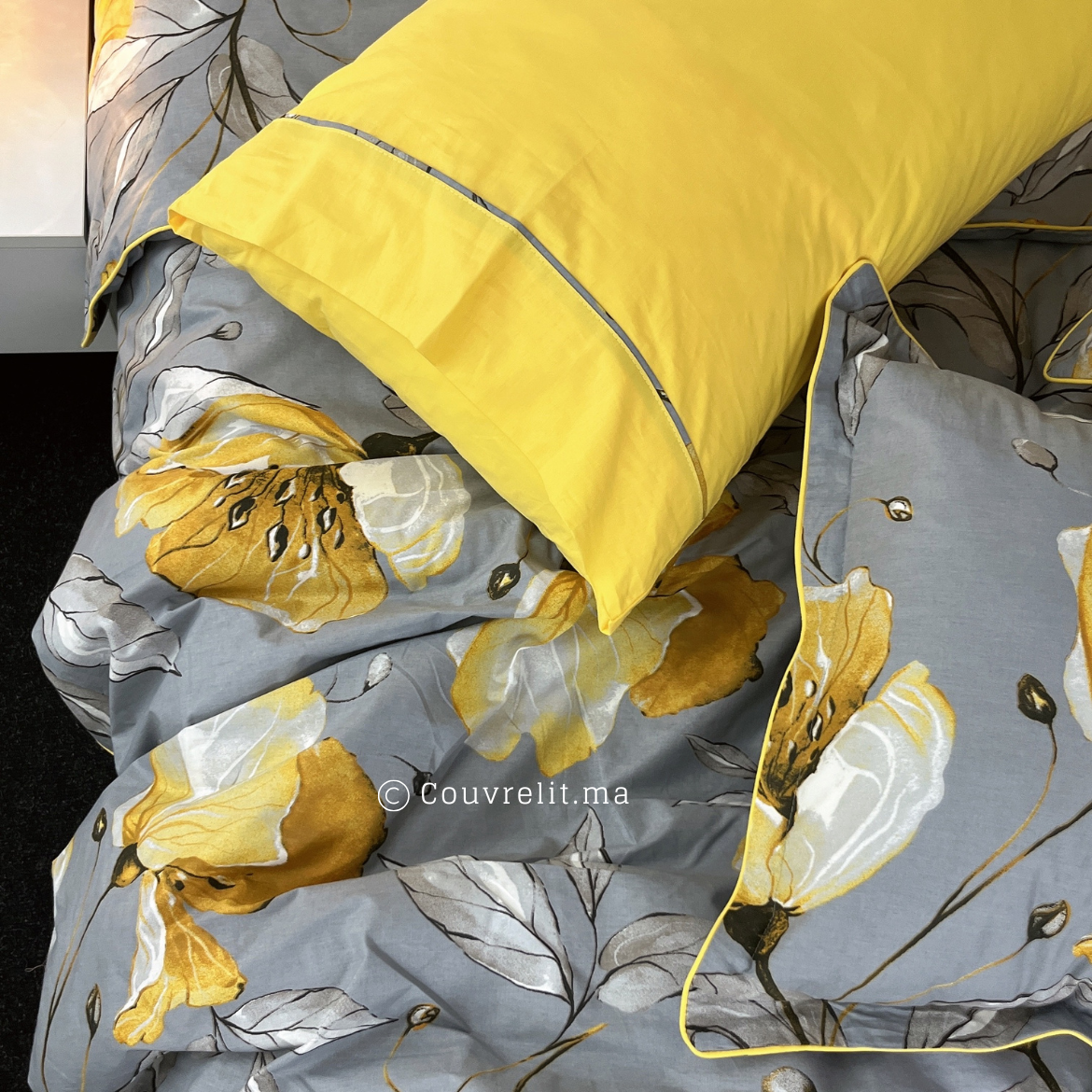 " JAUNE Fleury" ensemble complet en COTTON de haute qualité, REF: CVM0242