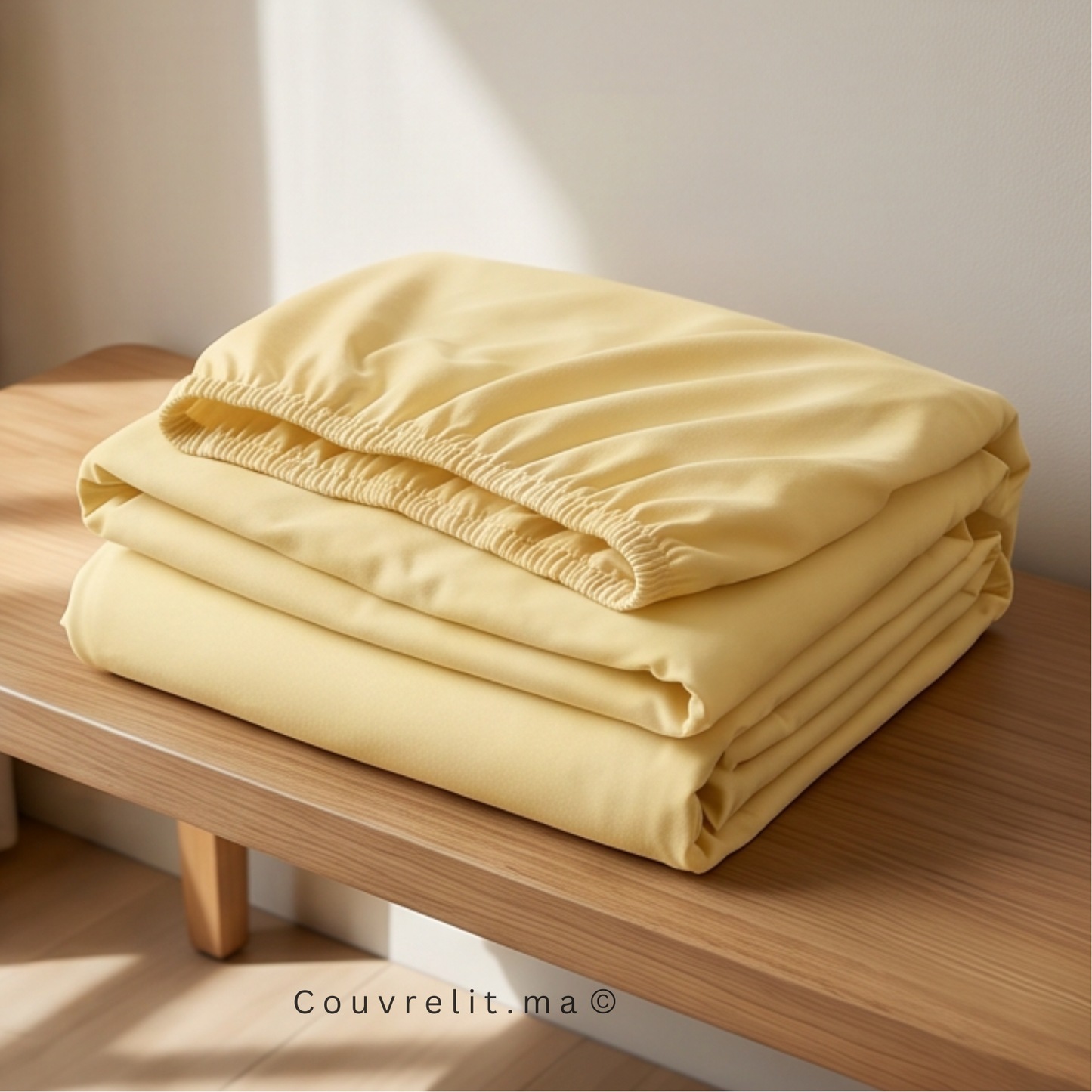 Drap Housse Sur Mesure – 100% Coton || Sable Doré