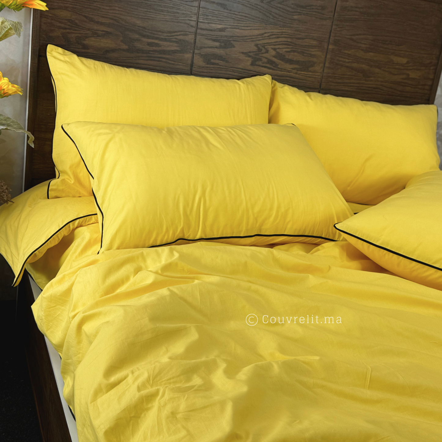 "jaune éclatant" Ensembles Housse de couette 6 Pièces Ref : CVS00265
