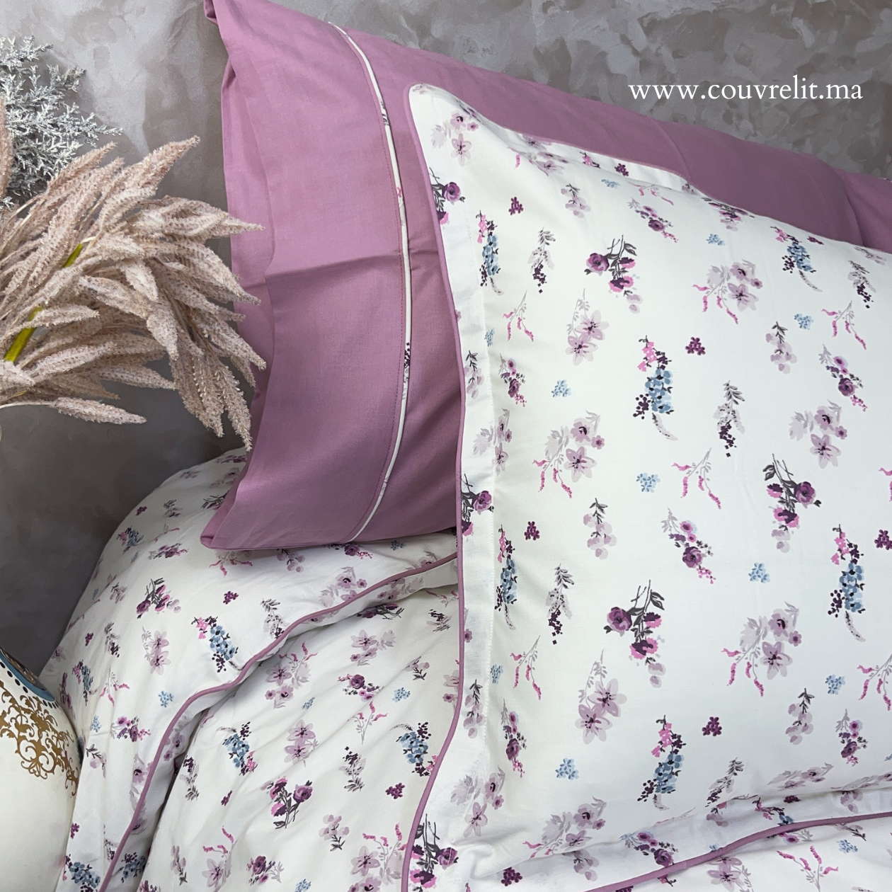 Ensemble Housse de Couette Double Face 6 pièces 100% COTTON Ref: CVM0176