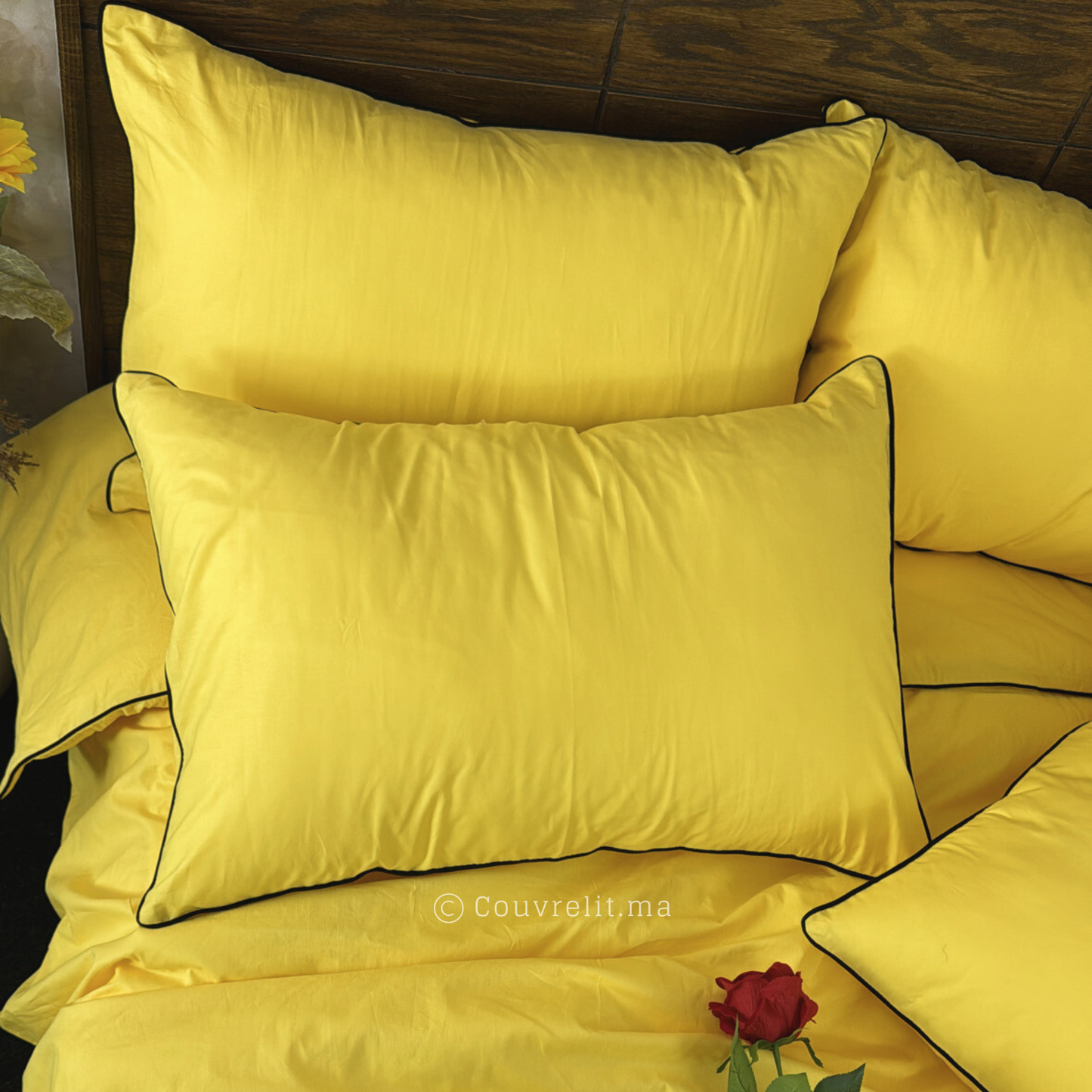 "jaune éclatant" Ensembles Housse de couette 6 Pièces Ref : CVS00265