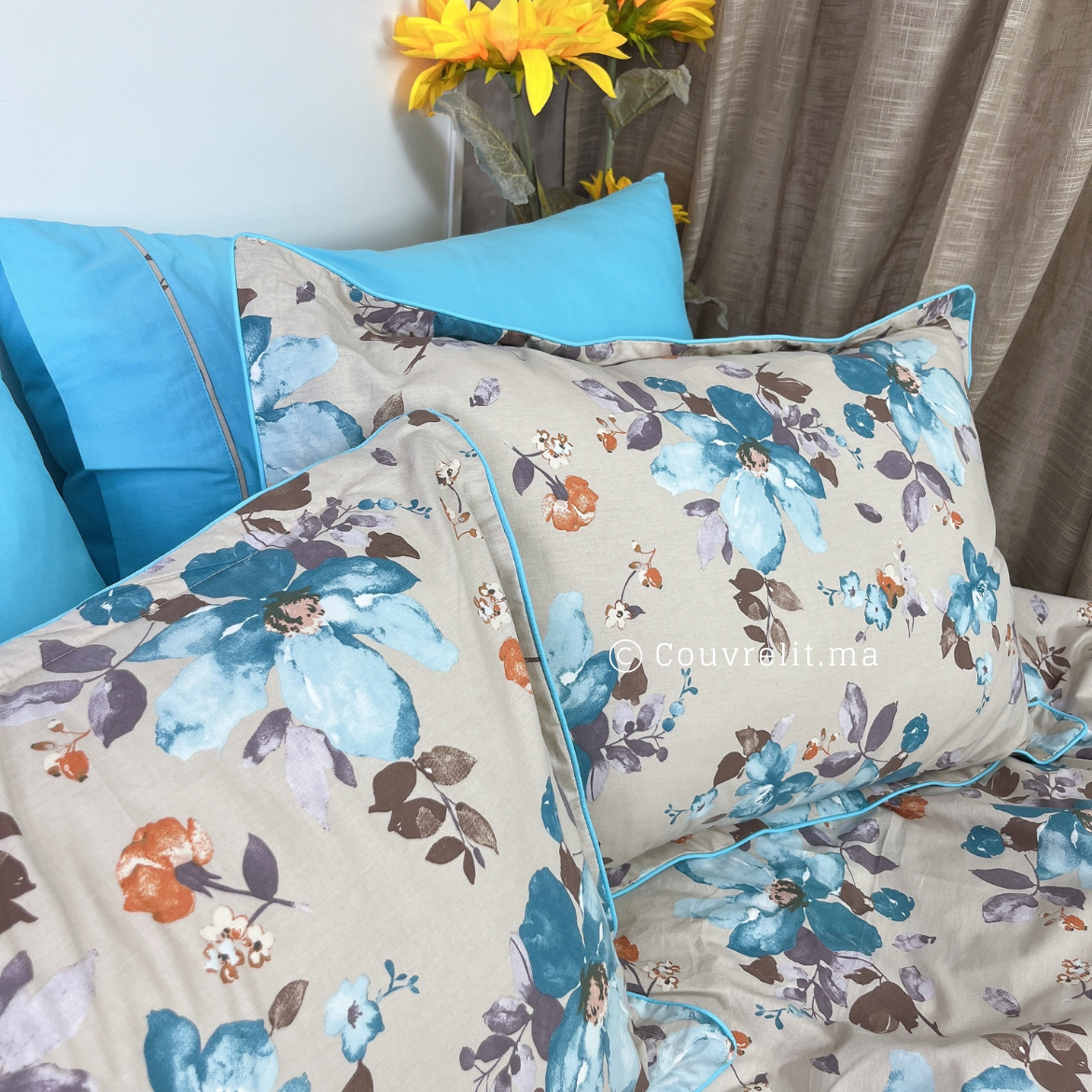 " Bleu Fleury" ensemble complet en COTTON de haute qualité, REF: CVM0240