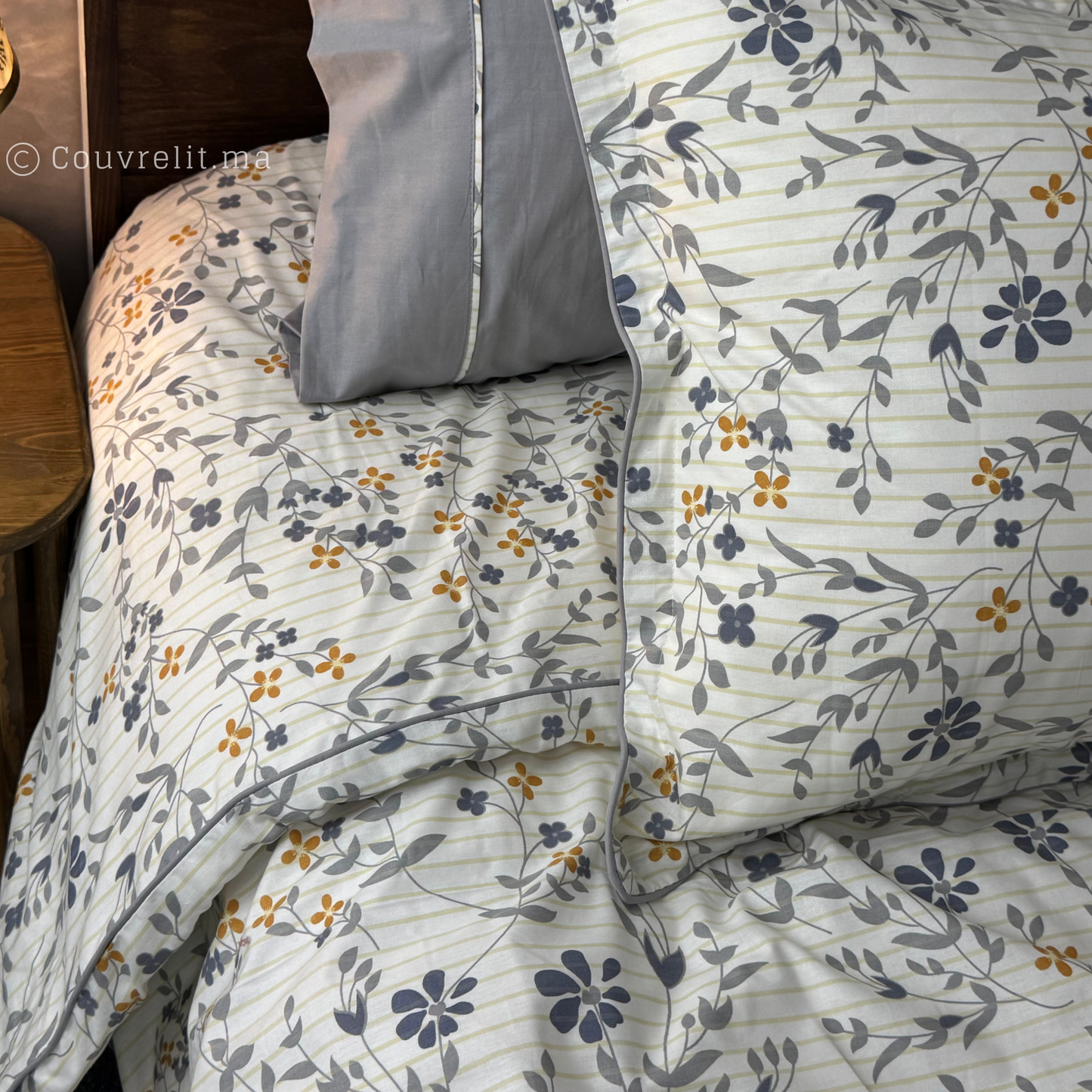 "Florale Pastel" Ensemble complet en COTTON de haute qualité, REF: CVM00275