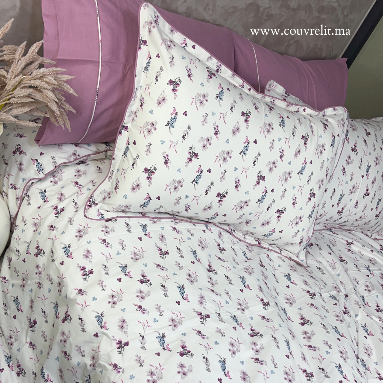 Ensemble Housse de Couette Double Face 6 pièces 100% COTTON Ref: CVM0176