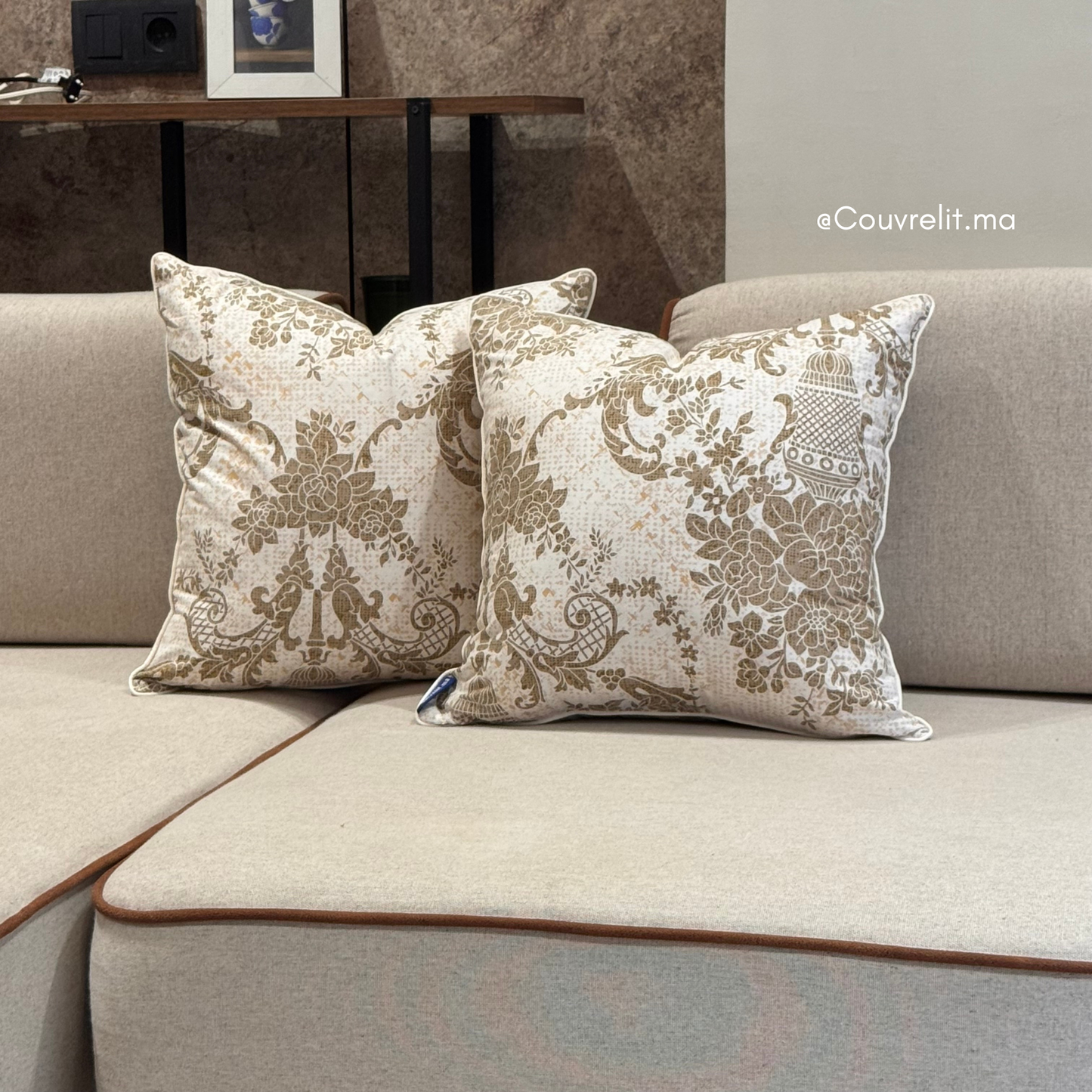 “Fleur Antique” Coussin de décoration 45x45 cm REF: CS0037