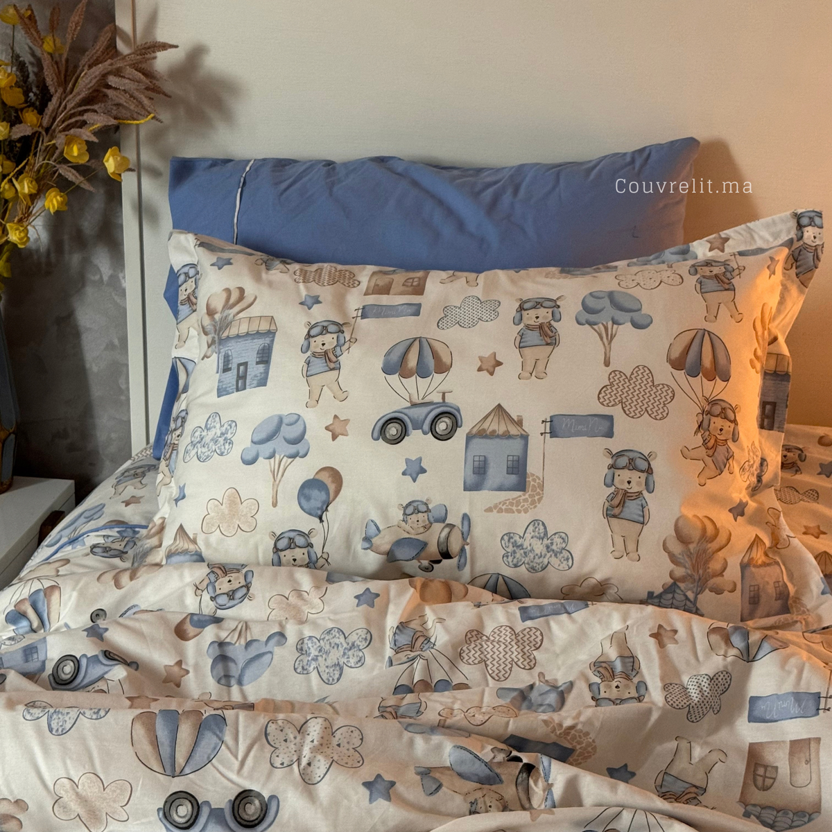 "Petit Aviateur" Couverlit pour enfant pack complet  REF: CVK00341