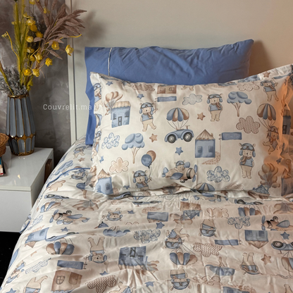 "Petit Aviateur" Couverlit pour enfant pack complet  REF: CVK00341