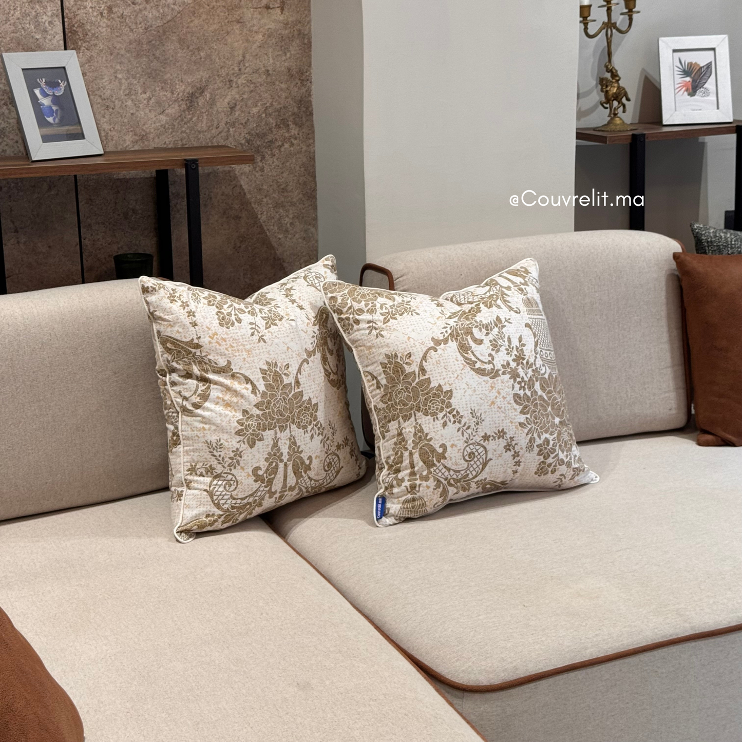 “Fleur Antique” Coussin de décoration 45x45 cm REF: CS0037