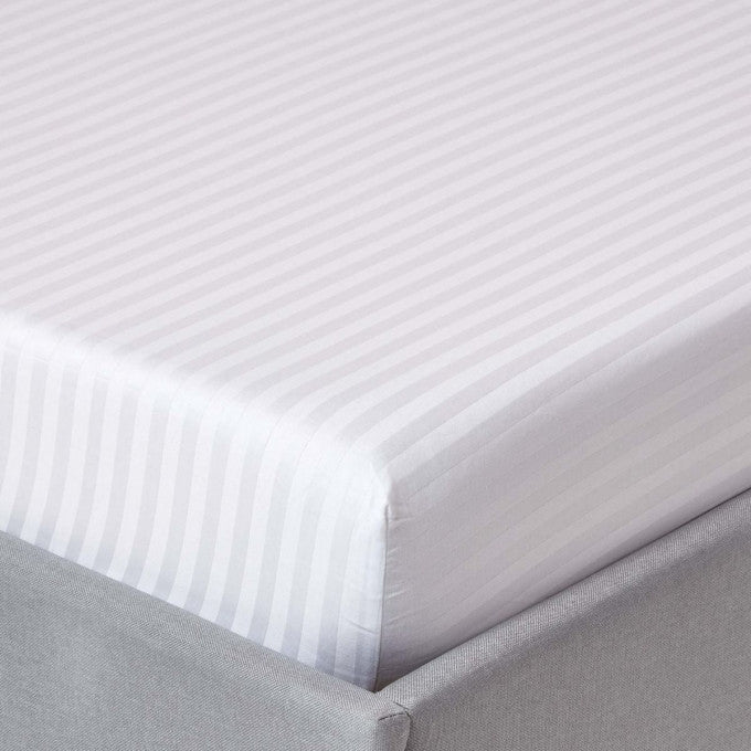 Drap Housse de Matelas en Satin Rayé 100% COTTON Ref:CV0061