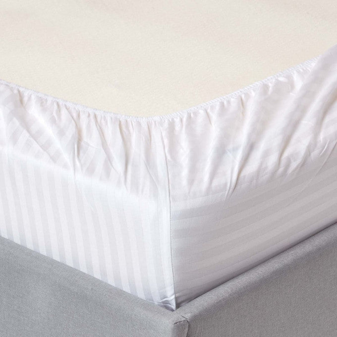 Drap Housse de Matelas en Satin Rayé 100% COTTON Ref:CV0061