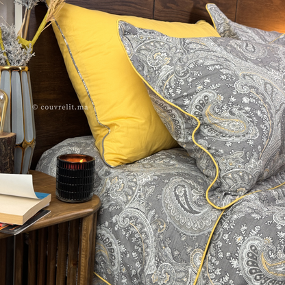 "NOUR" Ensemble housse de couette Oriental Taupe – Collection Luxe Maison, REF: CVM00326