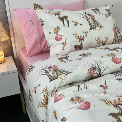 "GHAZAL-ROSE" Couverlit pour enfant pack complet  REF: CVK00256
