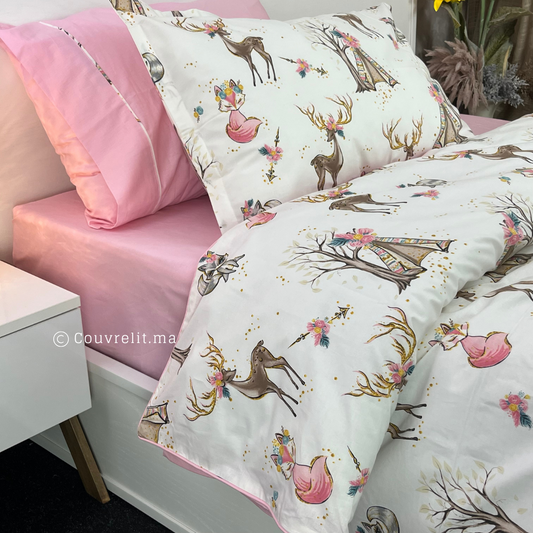 "GHAZAL-ROSE" Couverlit pour enfant pack complet  REF: CVK00256