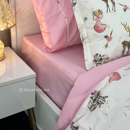 "GHAZAL-ROSE" Couverlit pour enfant pack complet  REF: CVK00256