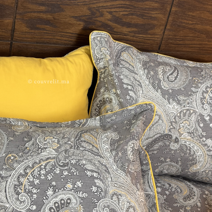 "NOUR" Ensemble housse de couette Oriental Taupe – Collection Luxe Maison, REF: CVM00326