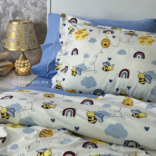 "Honey Blue " Couverlit pour enfant pack complet  REF: CVK00258