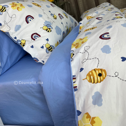 "Honey Blue " Couverlit pour enfant pack complet  REF: CVK00258