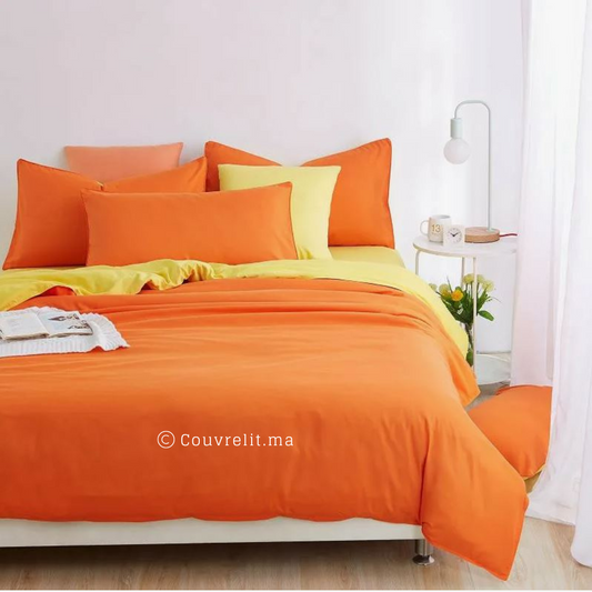 "ORANGE-JAUNE" Ensemble Double Face 100% Cotton  Ref: CVS0226