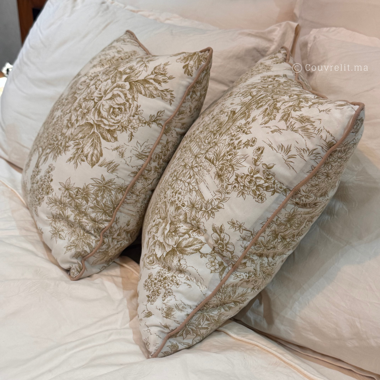 Coussin de décoration "Rosas Vert" 45x45 cm REF: CS0029