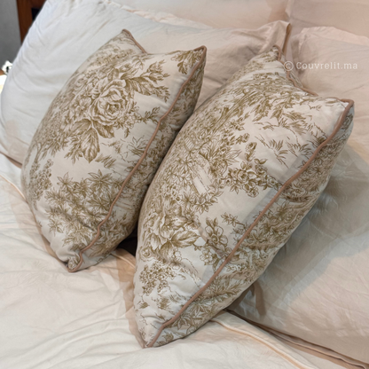 Coussin de décoration "Rosas Vert" 45x45 cm REF: CS0029