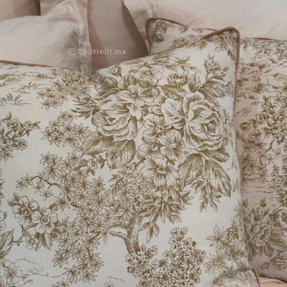 Coussin de décoration "Rosas Vert" 45x45 cm REF: CS0029