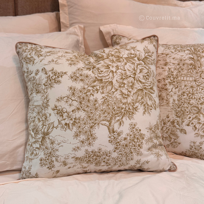 Coussin de décoration "Rosas Vert" 45x45 cm REF: CS0029
