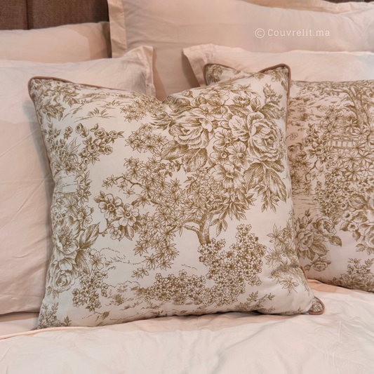 Coussin de décoration "Rosas Vert" 45x45 cm REF: CS0029