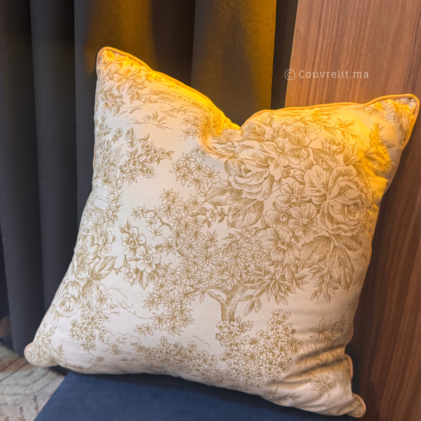 Coussin de décoration "Rosas Vert" 45x45 cm REF: CS0029