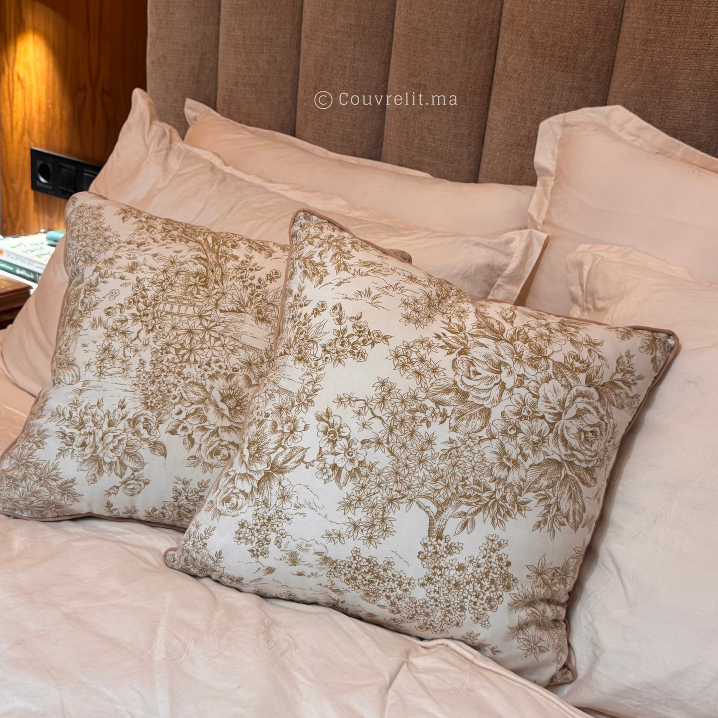 Coussin de décoration "Rosas Vert" 45x45 cm REF: CS0029