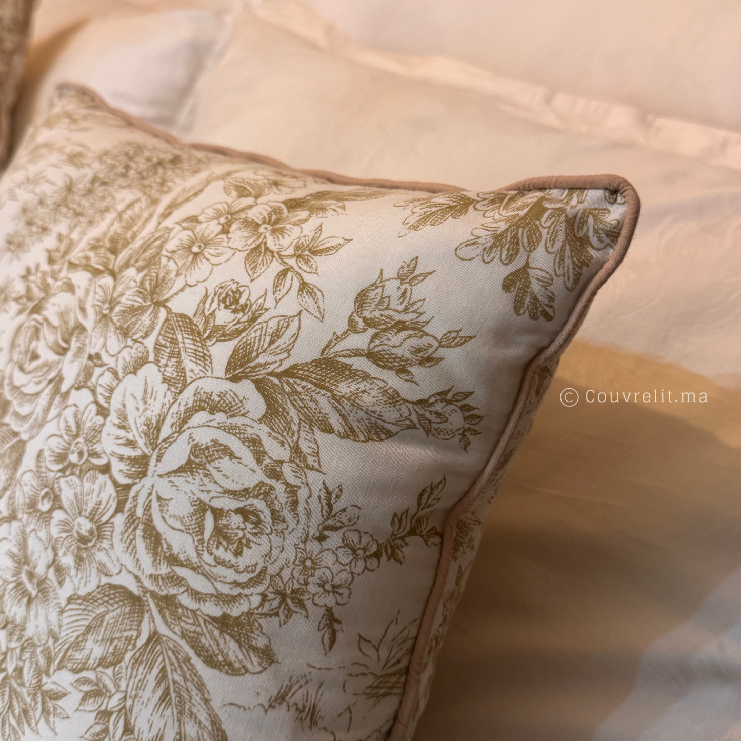 Coussin de décoration "Rosas Vert" 45x45 cm REF: CS0029