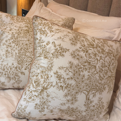 Coussin de décoration "Rosas Vert" 45x45 cm REF: CS0029