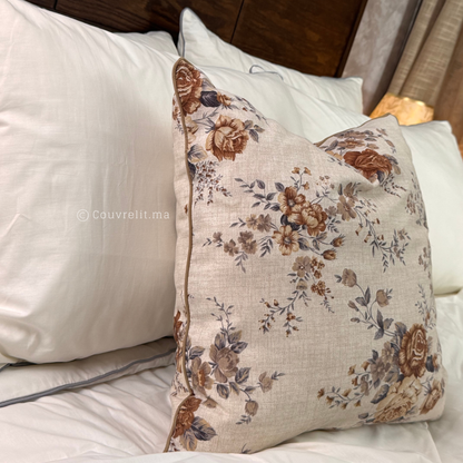 Coussin de décoration “Moka Floral” 45x45 cm REF: CS0030