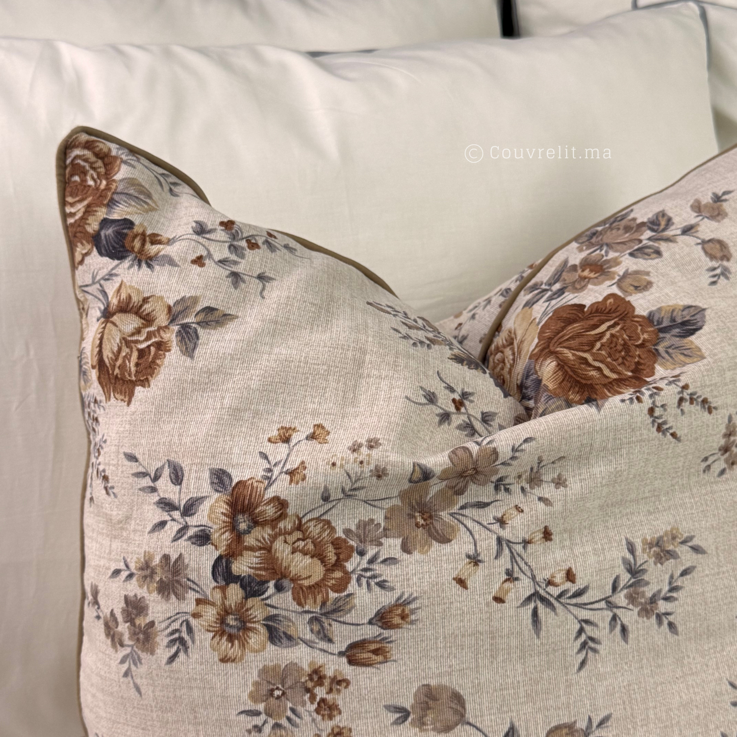 Coussin de décoration “Moka Floral” 45x45 cm REF: CS0030