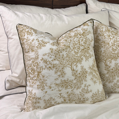 Coussin de décoration "Rosas Vert" 45x45 cm REF: CS031