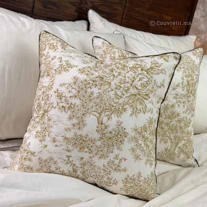 Coussin de décoration "Rosas Vert" 45x45 cm REF: CS031