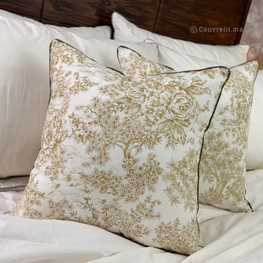 Coussin de décoration "Rosas Vert" 45x45 cm REF: CS031