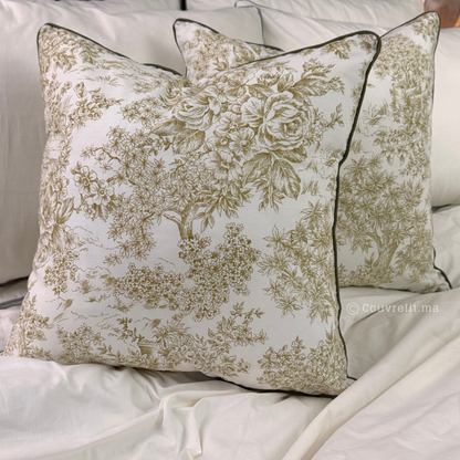 Coussin de décoration "Rosas Vert" 45x45 cm REF: CS031