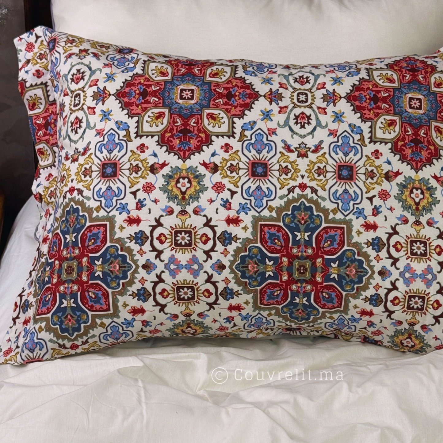 oreillers à motif oriental, 2 Piéces, taie 100% coton - Ref: OR0111