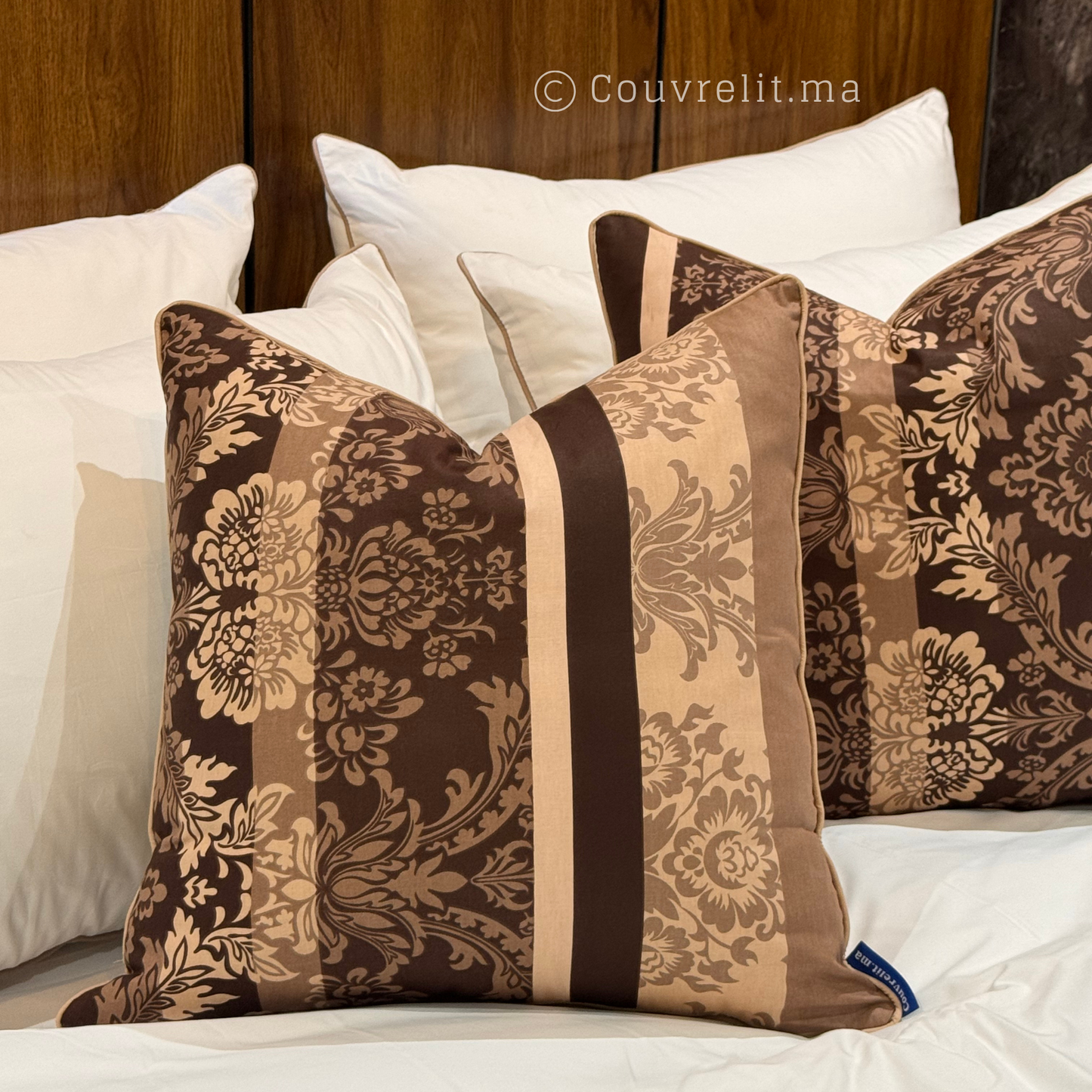 “Choco Élégance” Coussin de décoration 45x45 cm REF: CS0032