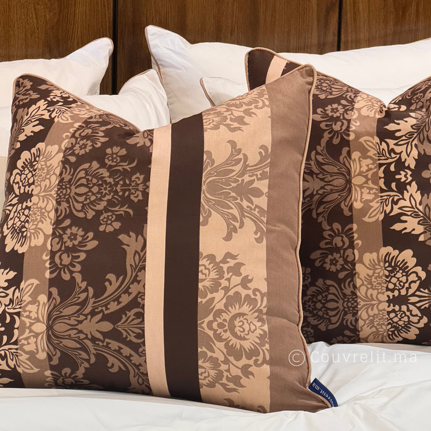 “Choco Élégance” Coussin de décoration 45x45 cm REF: CS0032