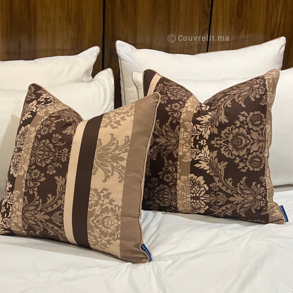 “Choco Élégance” Coussin de décoration 45x45 cm REF: CS0032