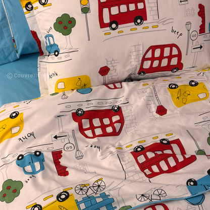"Mini City" Parure de Lit pour enfant, pack complet   REF: CVK00290
