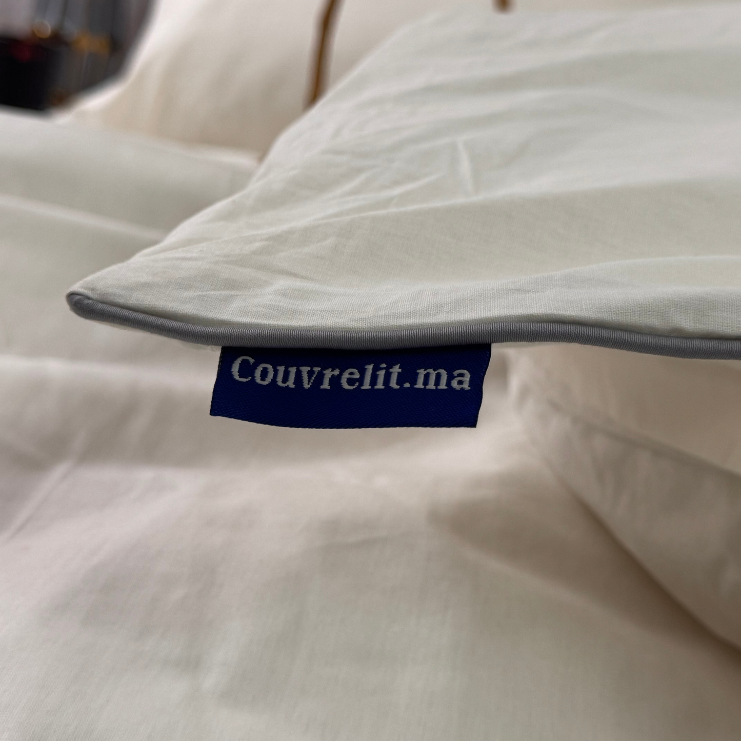 "Blanc Cassé,PASSEPOIL Gris" Ensemble complet en 100% COTTON, REF: CVS00326